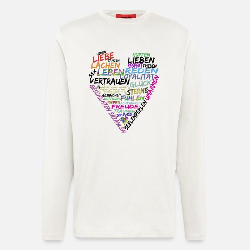 Herz Text - Langarmshirt - made by SPREAD  - OFF WHITE