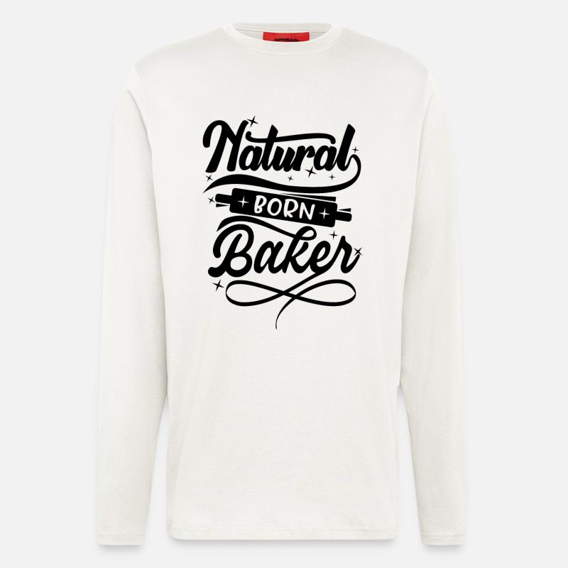 Natural born Baker - Langarmshirt - made by SPREAD  - OFF WHITE