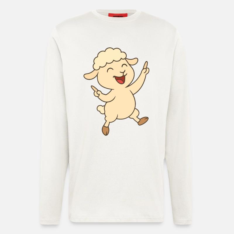 Tanzendes Lämmchen - Langarmshirt - made by SPREAD - OFF WHITE