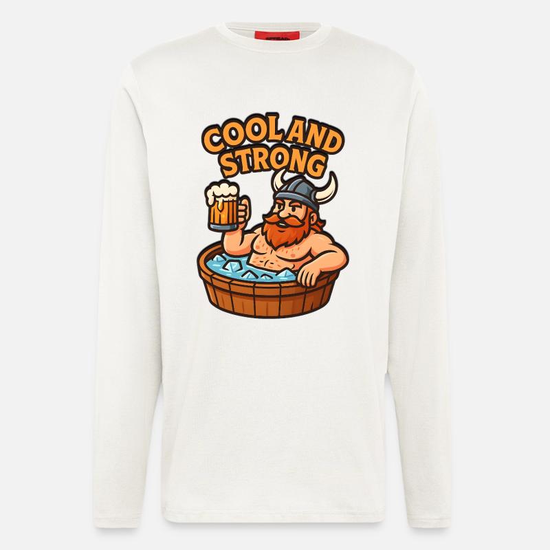 Cool und Starker Wikinger Eisbaden - Longsleeve - made by SPREAD  - OFF WHITE