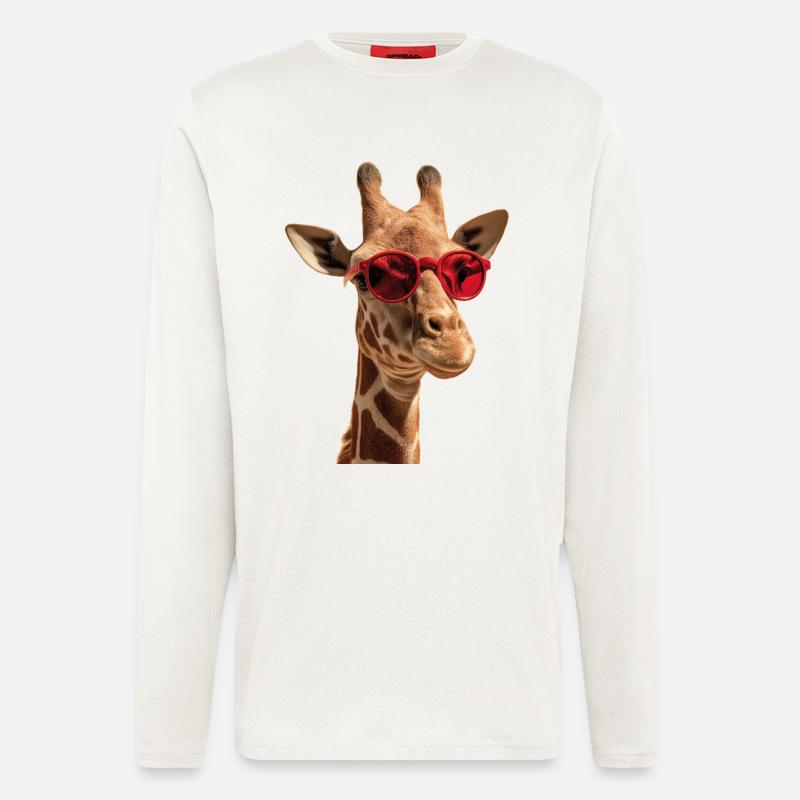 Giraffe Sonnenbrille - Langarmshirt - made by SPREAD  - OFF WHITE