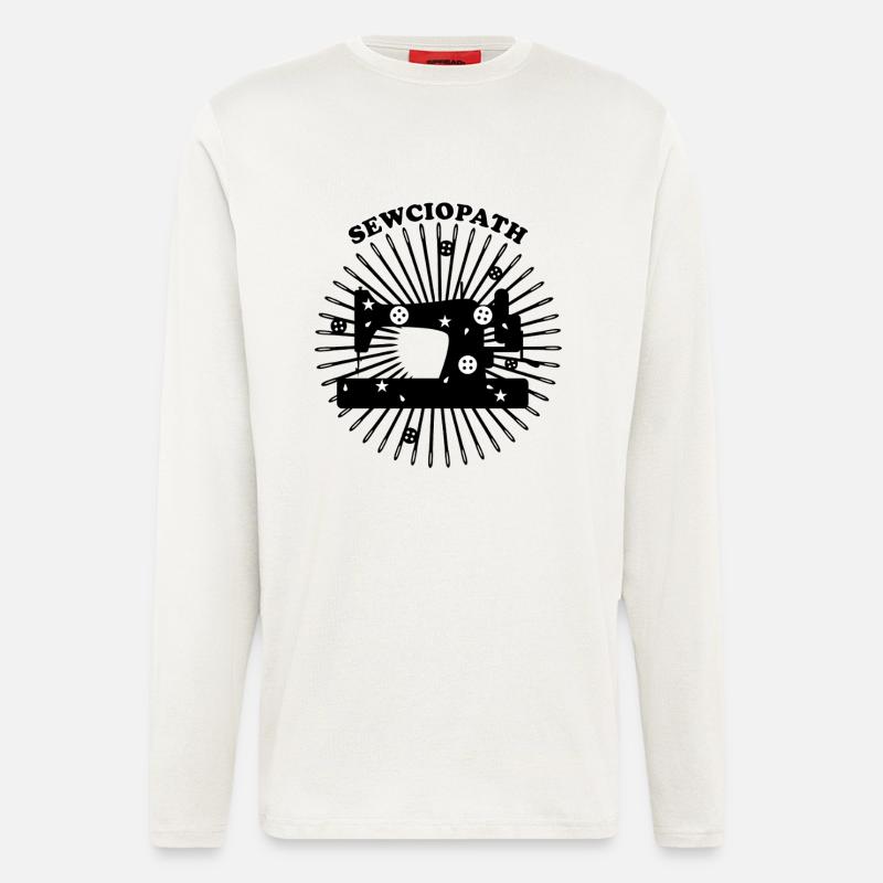 Sewciopath  - Black Design - Langarmshirt - made by SPREAD  - OFF WHITE