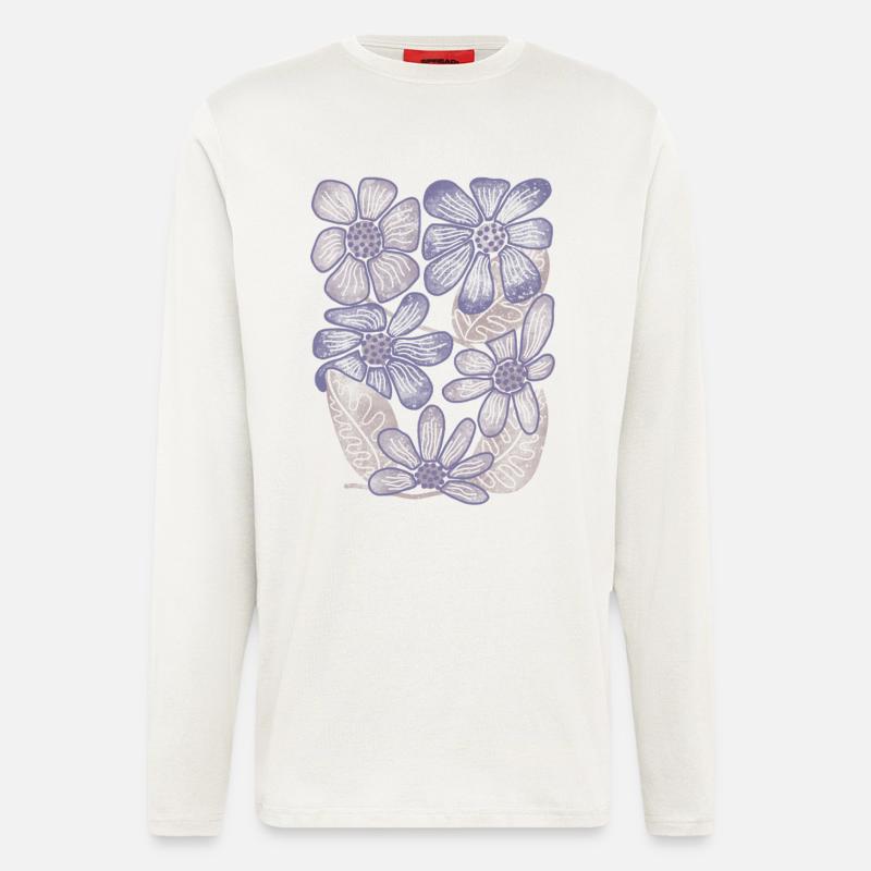 Lavender Bloom Blumenmuster - Langarmshirt - made by SPREAD  - OFF WHITE