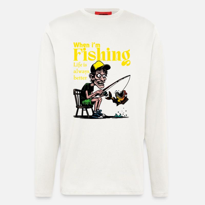 WhenIAmFishing - Longsleeve - made by SPREAD - OFF WHITE