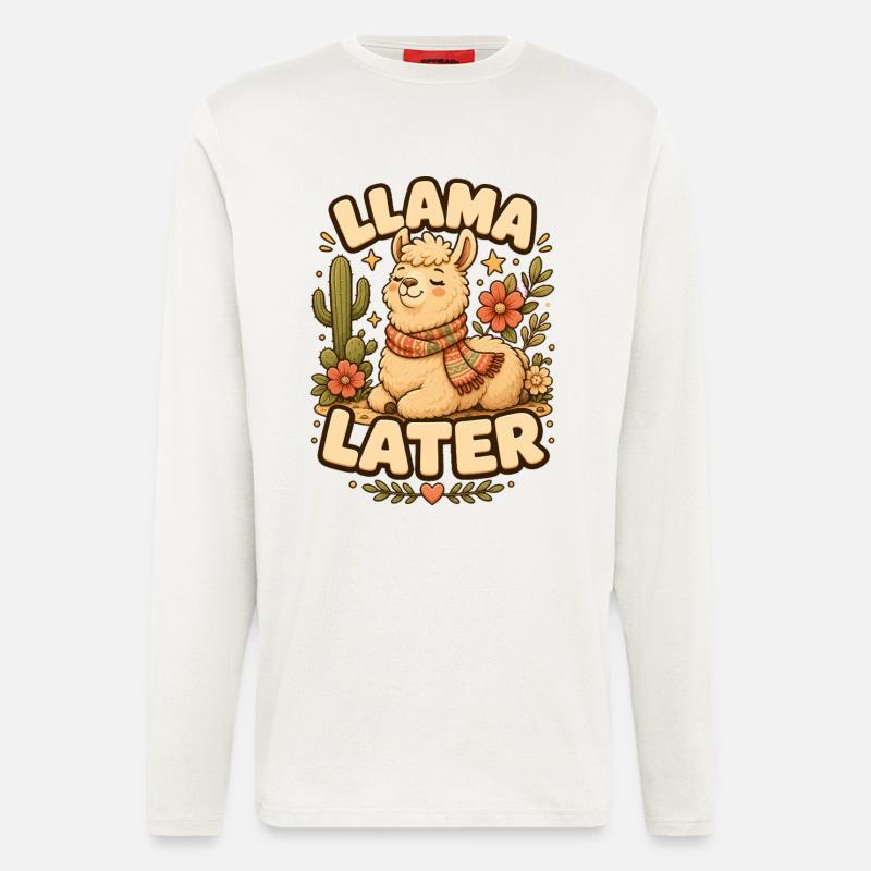 Llama Later Lama - Langarmshirt - made by SPREAD  - OFF WHITE