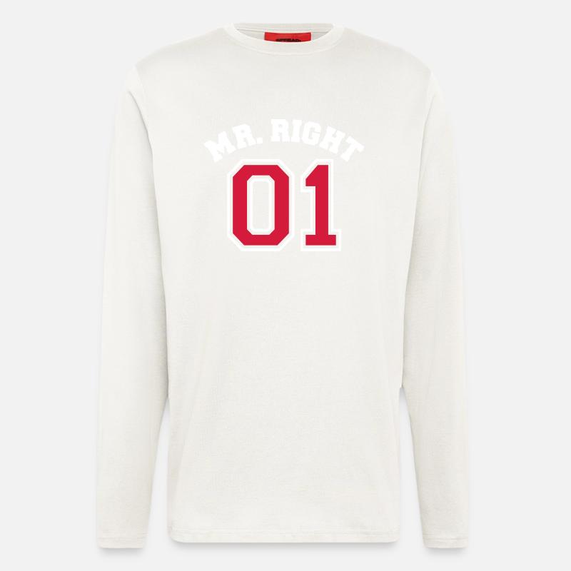 Mr. Right 01 - Langarmshirt - made by SPREAD - OFF WHITE