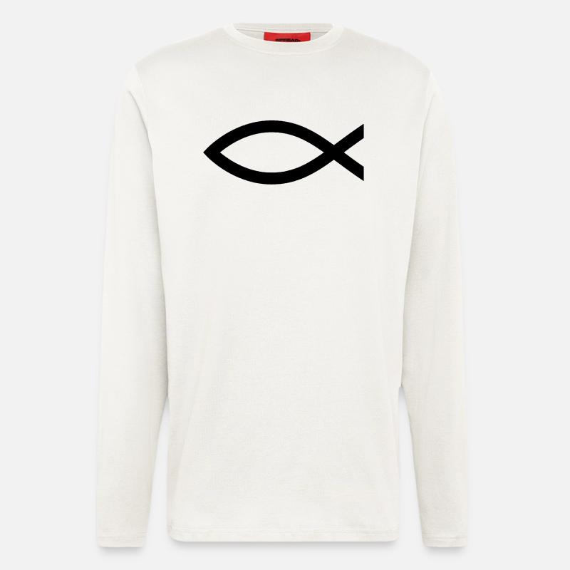 Fisch (Christentum) - Langarmshirt - made by SPREAD  - OFF WHITE