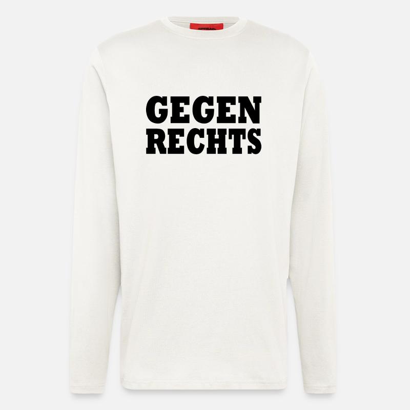 Gegen rechts - Langarmshirt - made by SPREAD  - OFF WHITE