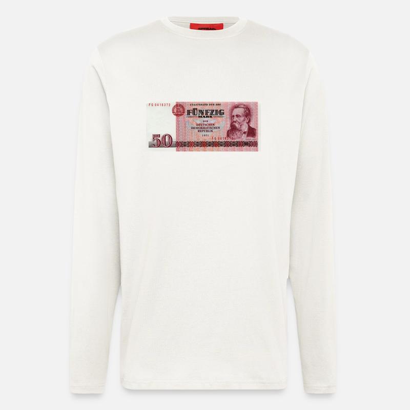 50 Markschein der DDR - Langarmshirt - made by SPREAD  - OFF WHITE