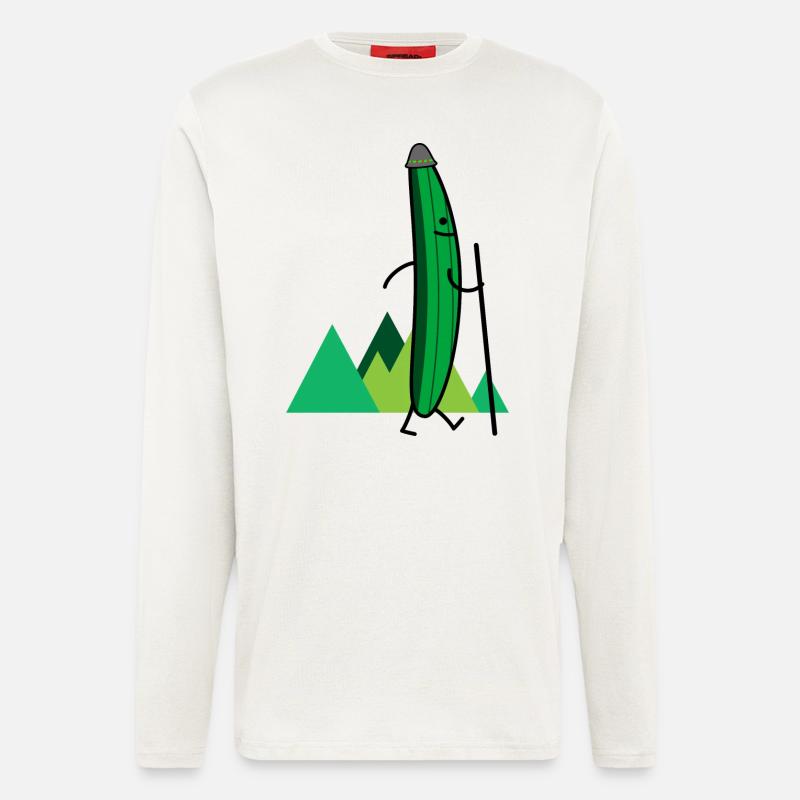 Wandernde Gurke (b) - Langarmshirt - made by SPREAD  - OFF WHITE