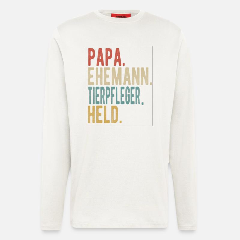Tierpfleger Papa Ehemann Held - Langarmshirt - made by SPREAD  - OFF WHITE