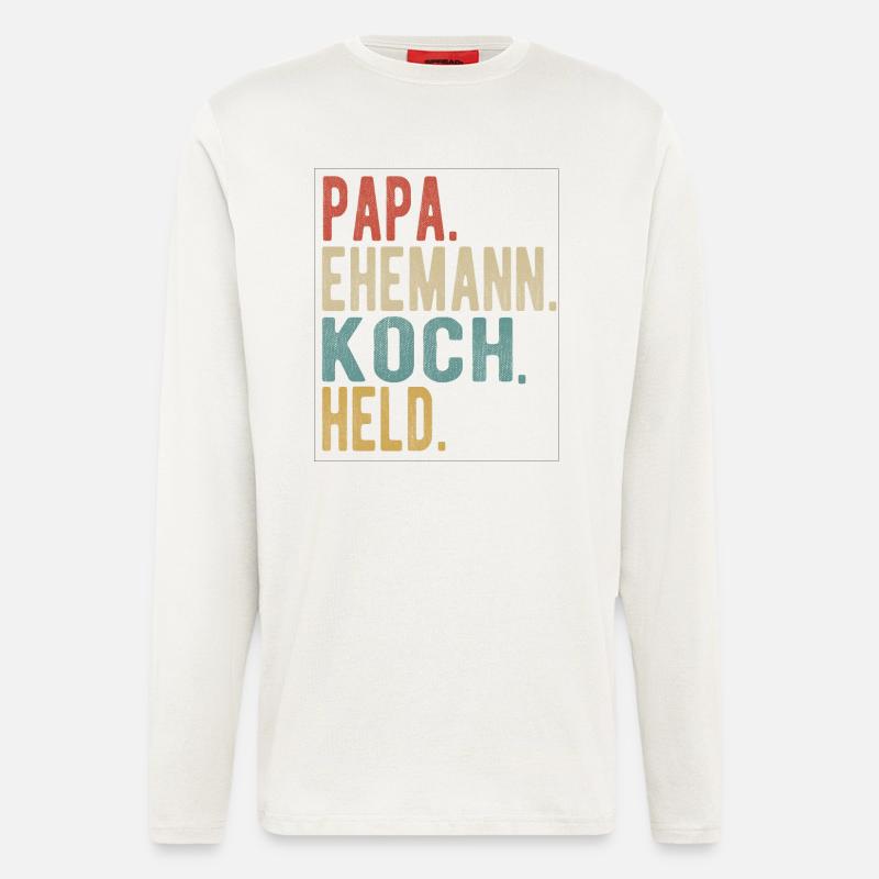 Koch Papa Ehemann Held - Langarmshirt - made by SPREAD  - OFF WHITE