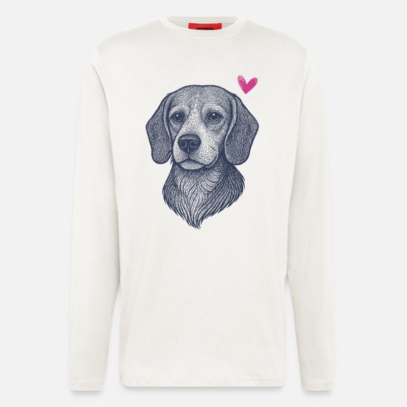 Beagle – Curious, Cute, Unstoppable - Longsleeve - made by SPREAD  - OFF WHITE