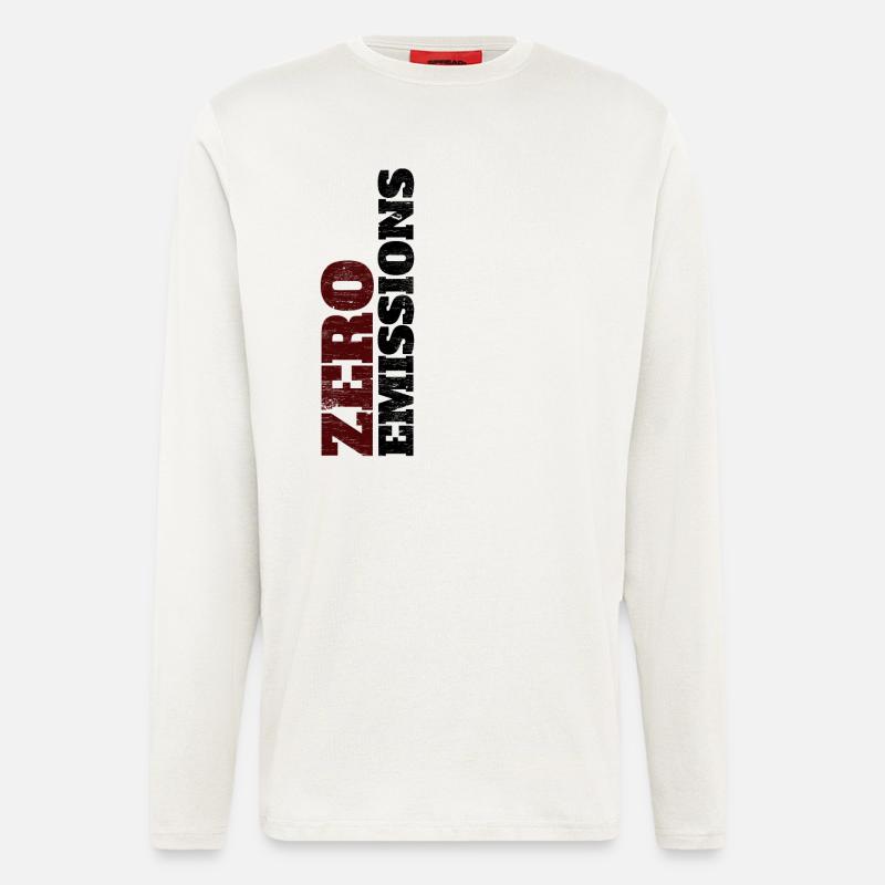 Zero Emissions / elektrisch fahren / Elektroauto - Langarmshirt - made by SPREAD  - OFF WHITE
