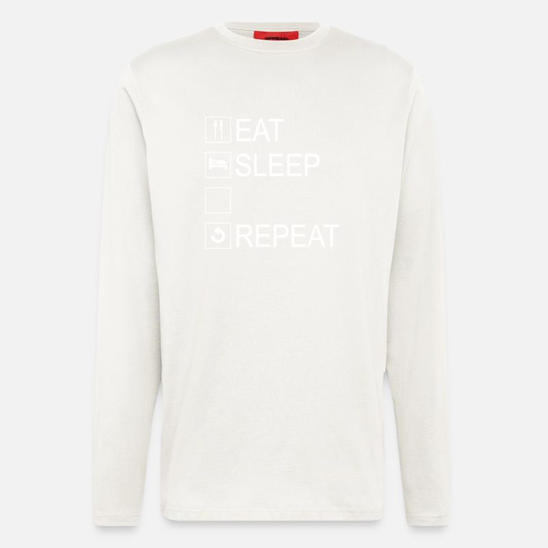 Eat Sleep Repeat Template - Langarmshirt - made by SPREAD  - OFF WHITE
