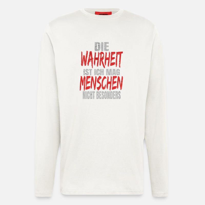 Ich hasse Menschen - Langarmshirt - made by SPREAD  - OFF WHITE