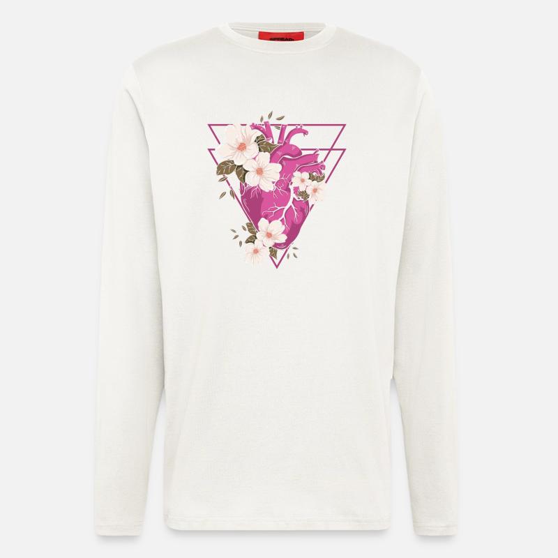 Gothic Blumen - Langarmshirt - made by SPREAD  - OFF WHITE