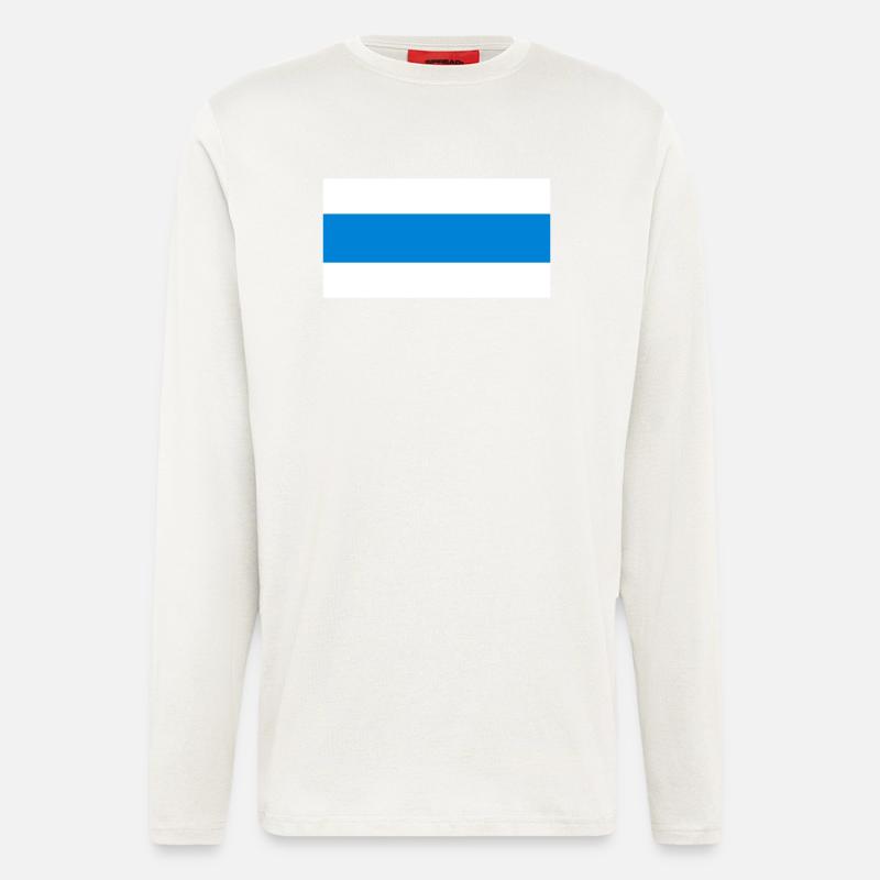 Drapeau de la Russie Nouveau - Manches longues bio décontracté fabriqué en UE - OFF WHITE