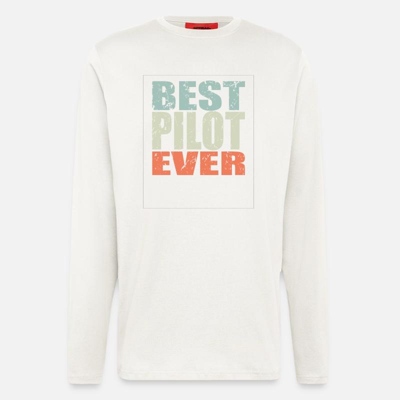 Best Pilot ever Pilot Gift - Longsleeve - made by SPREAD  - OFF WHITE