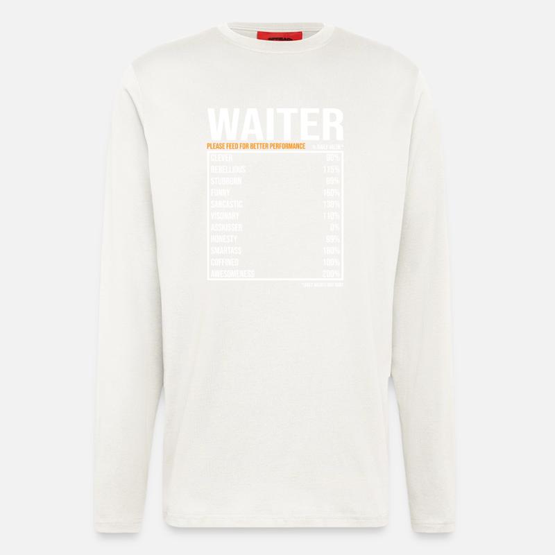 Kellner Spruch Kellner Geschenk - Langarmshirt - made by SPREAD  - OFF WHITE