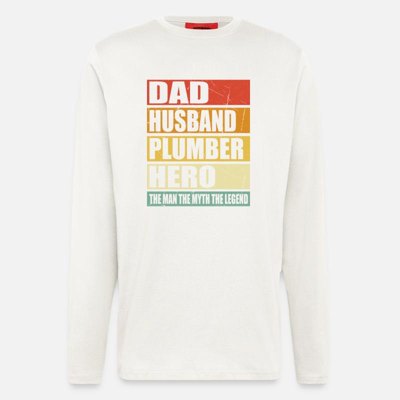 Vater Ehemann Klempner Held - Langarmshirt - made by SPREAD  - OFF WHITE