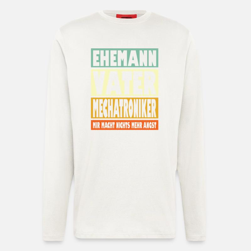 Mechatroniker Vater Ehemann Held - Langarmshirt - made by SPREAD - OFF WHITE