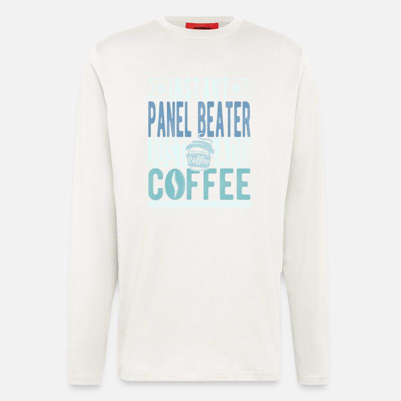 Panel Racket Coffee Dicton - Manches longues bio décontracté fabriqué en UE - OFF WHITE
