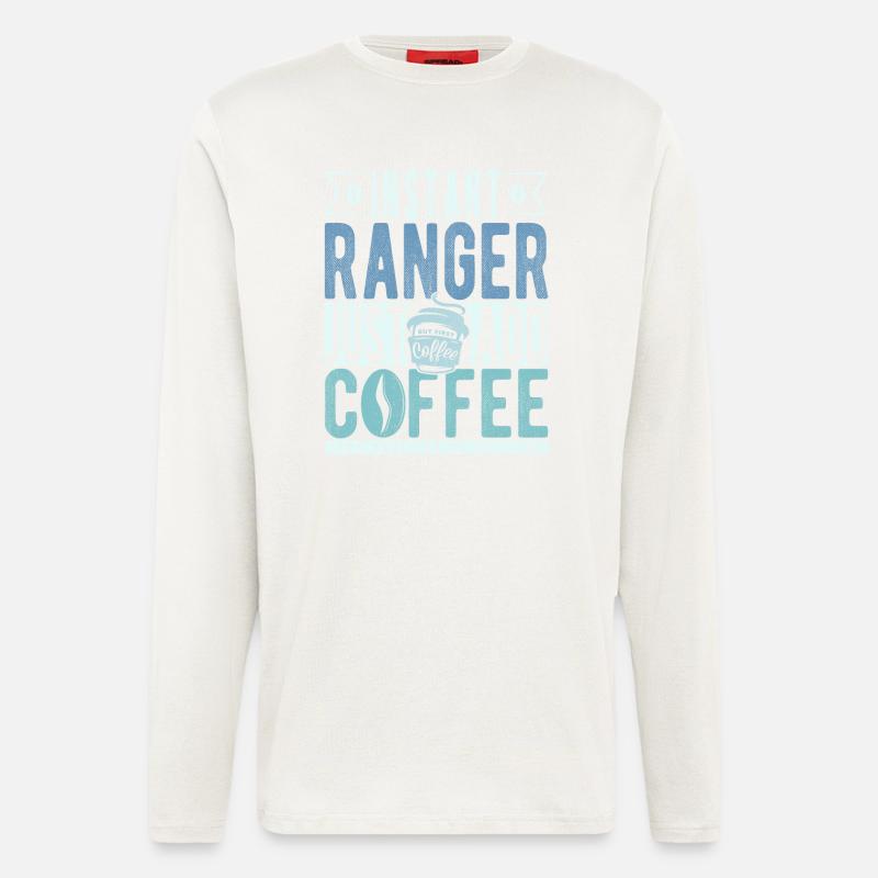Citation de Ranger Coffee - Manches longues bio décontracté fabriqué en UE - OFF WHITE