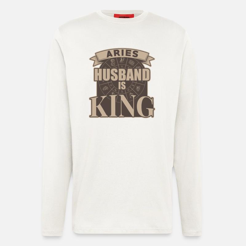 Widder Ehemann Ist König - Langarmshirt - made by SPREAD - OFF WHITE