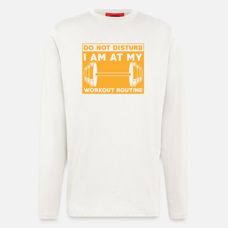 Workout-routine Gewichtheber-trainingsdesign - Langarmshirt - made by SPREAD  - OFF WHITE