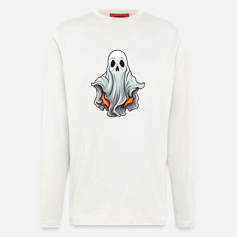 Geist Halloween Comic - Langarmshirt - made by SPREAD - OFF WHITE