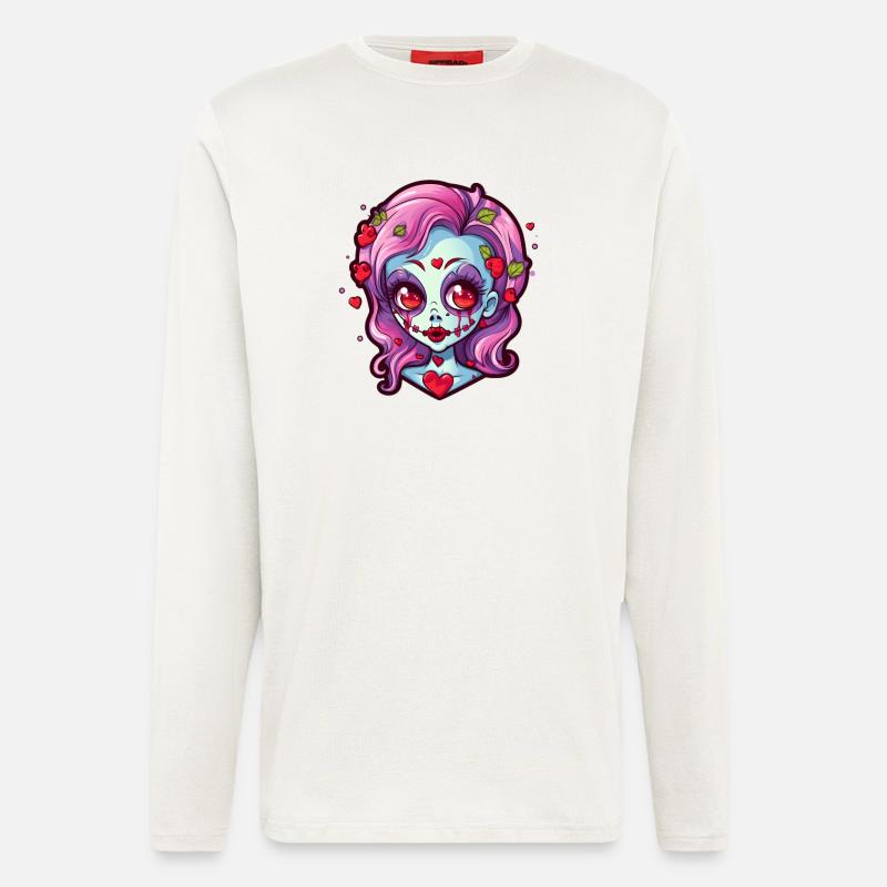 Zombie Kawaii Mädchen Halloween - Langarmshirt - made by SPREAD  - OFF WHITE