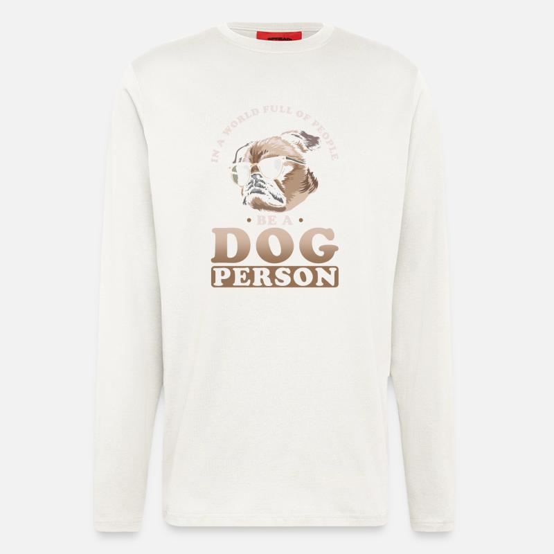 Hundemensch Hund Niedlich - Langarmshirt - made by SPREAD - OFF WHITE
