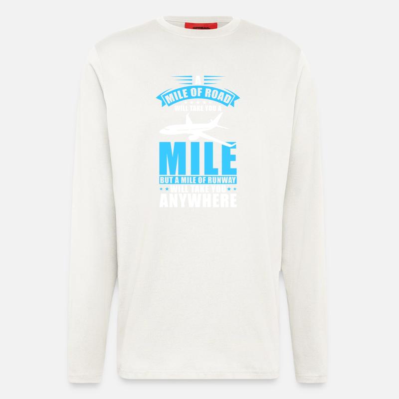 Pilot Flugzeug Geschenk - Langarmshirt - made by SPREAD  - OFF WHITE
