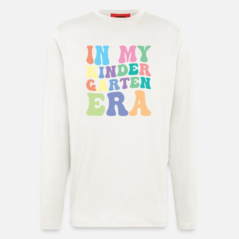 Kindergarten Retro Groovy Student - Langarmshirt - made by SPREAD - OFF WHITE