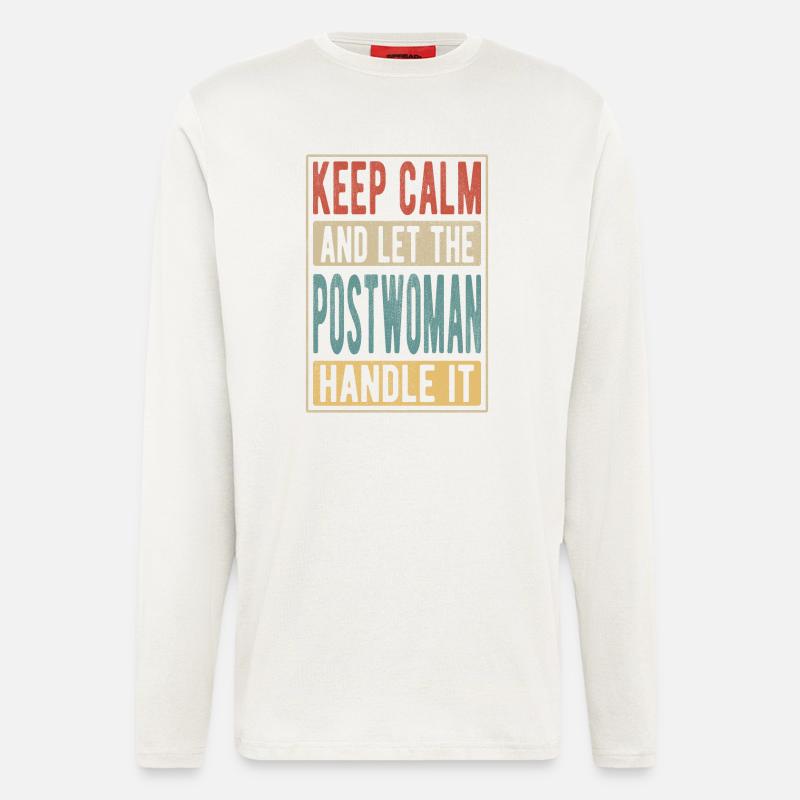 Postbotin Retro Geschenk - Langarmshirt - made by SPREAD  - OFF WHITE