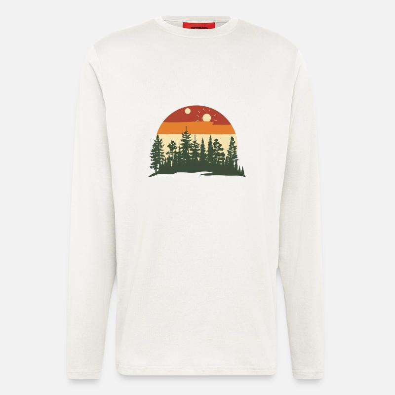 Forest silhouette at sunset - Longsleeve - made by SPREAD  - OFF WHITE