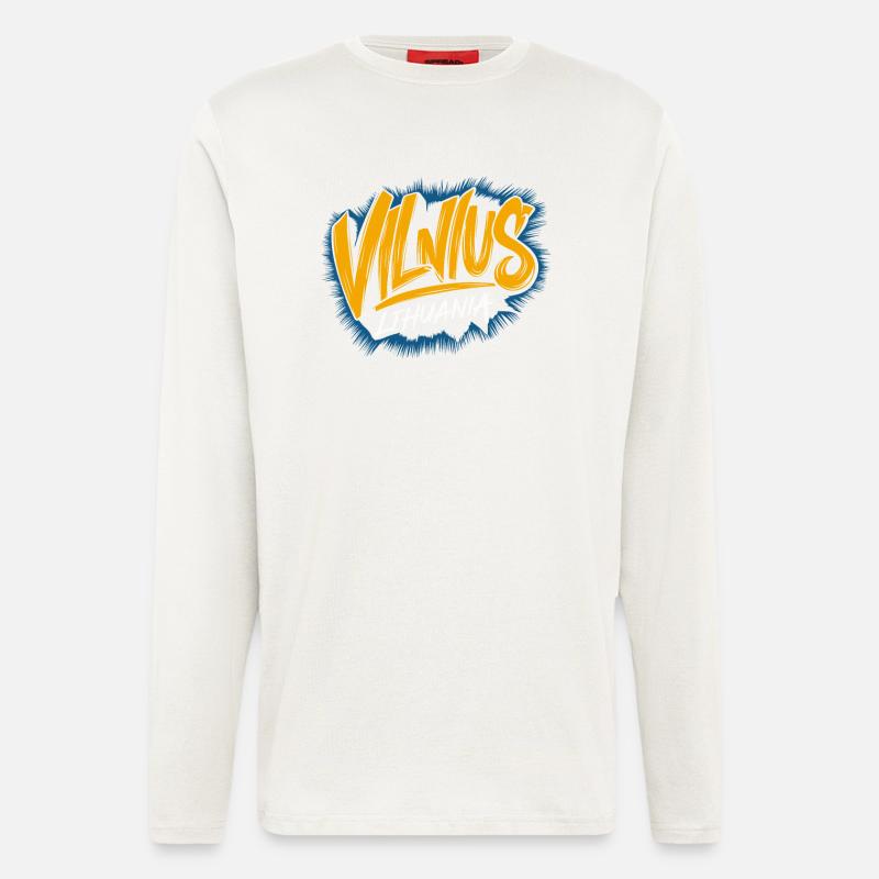 Vilnius Lithuania Souvenir - Langarmshirt - made by SPREAD  - OFF WHITE