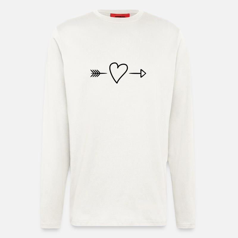 Herz Pfeil Ornament - Langarmshirt - made by SPREAD  - OFF WHITE
