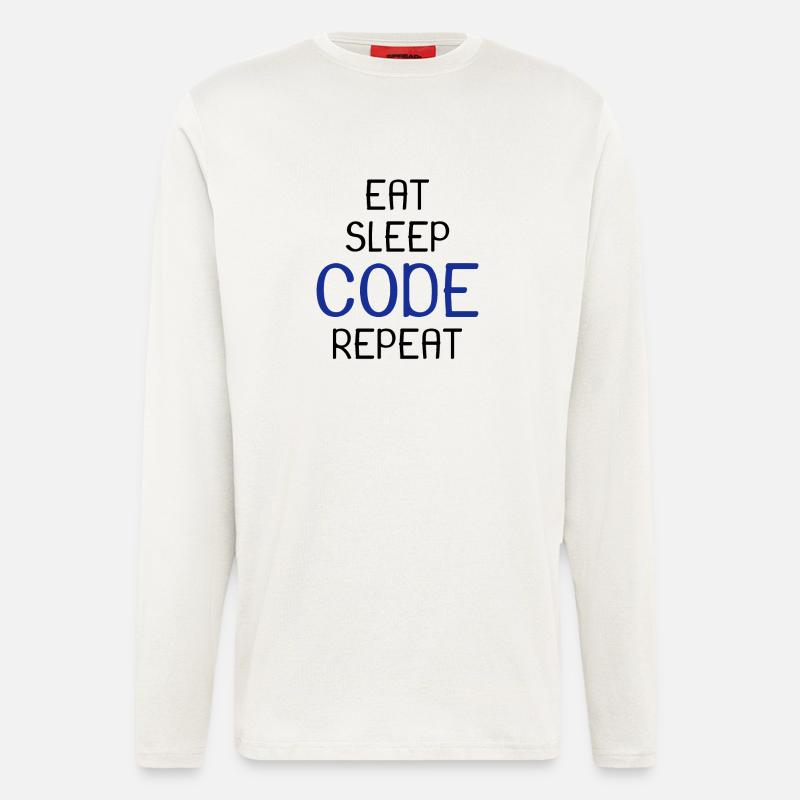 Programmeur tous les jours - Manches longues bio décontracté fabriqué en UE - OFF WHITE