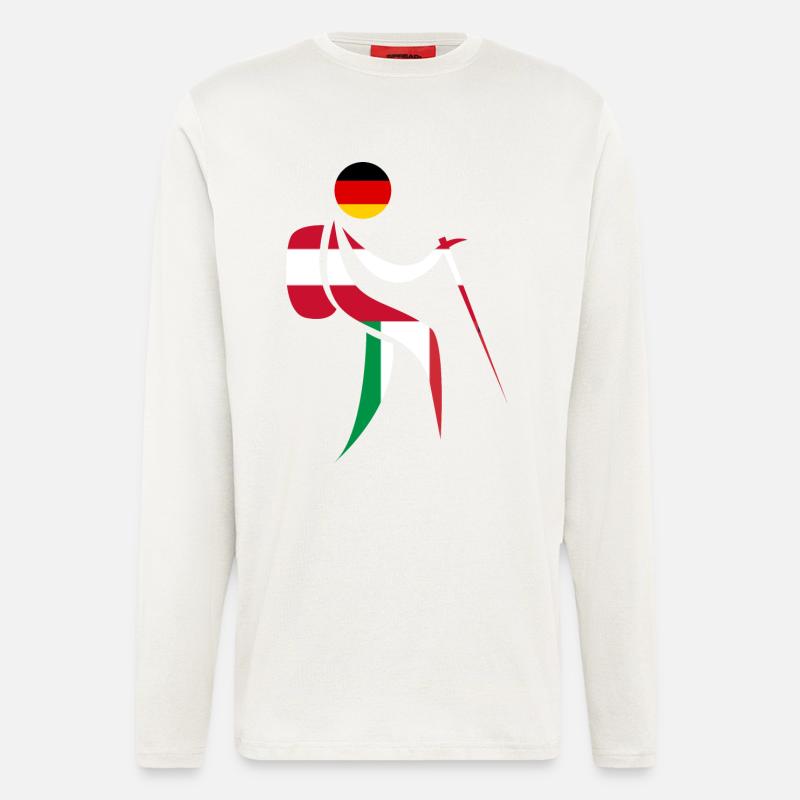 Alpenüberquerung E5 Wandern - Langarmshirt - made by SPREAD - OFF WHITE