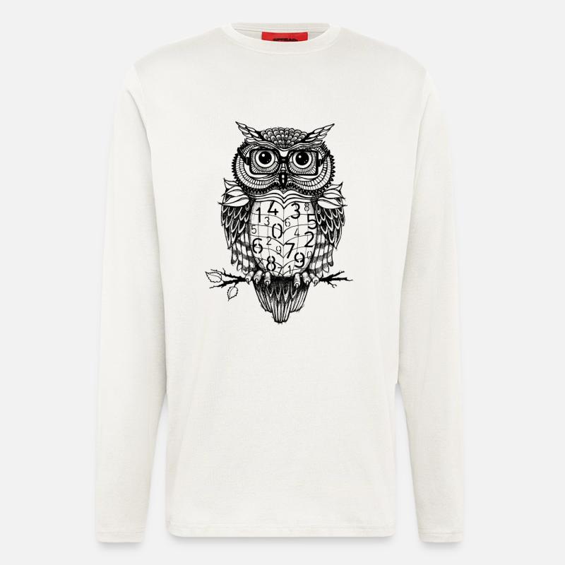 Smart Owl Math Numbers | STEM, Science, Professors - Longsleeve - made by SPREAD  - OFF WHITE