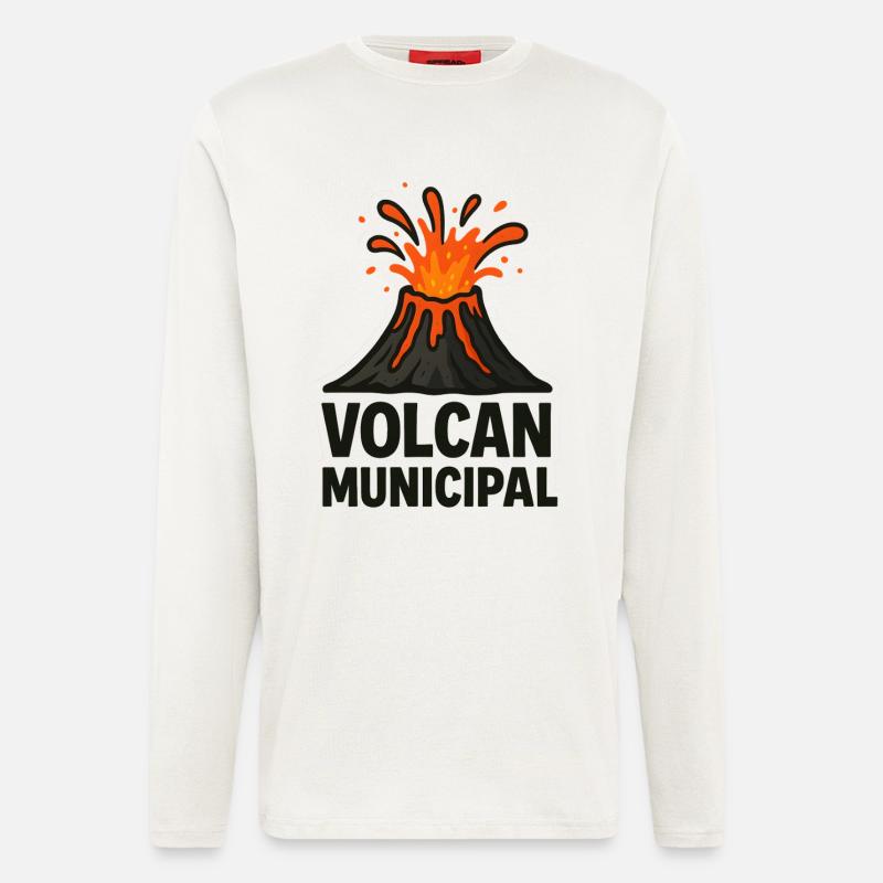 Städtischer Vulkan T-Shirt - Langarmshirt - made by SPREAD  - OFF WHITE