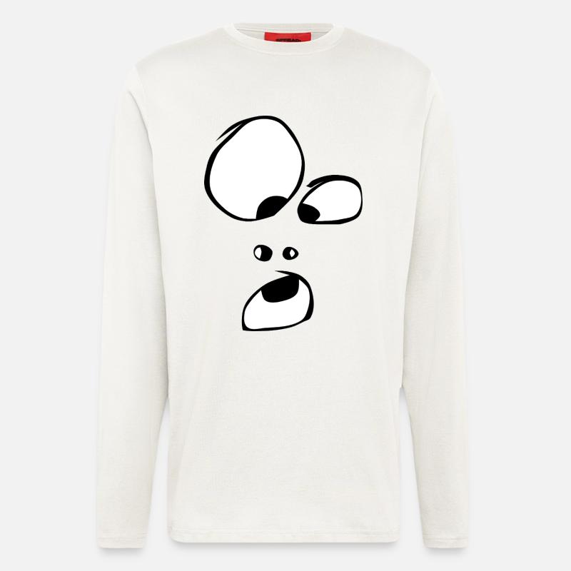 oho ! Gesicht Geist Gespenst Halloween Comic - Langarmshirt - made by SPREAD  - OFF WHITE