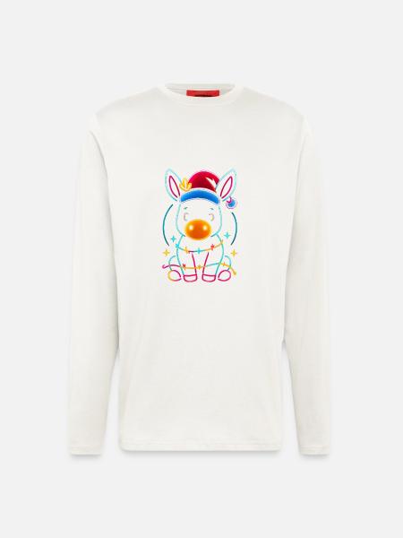 Donkey Elf Christmas Funny Gift - Longsleeve - made by SPREAD  - OFF WHITE