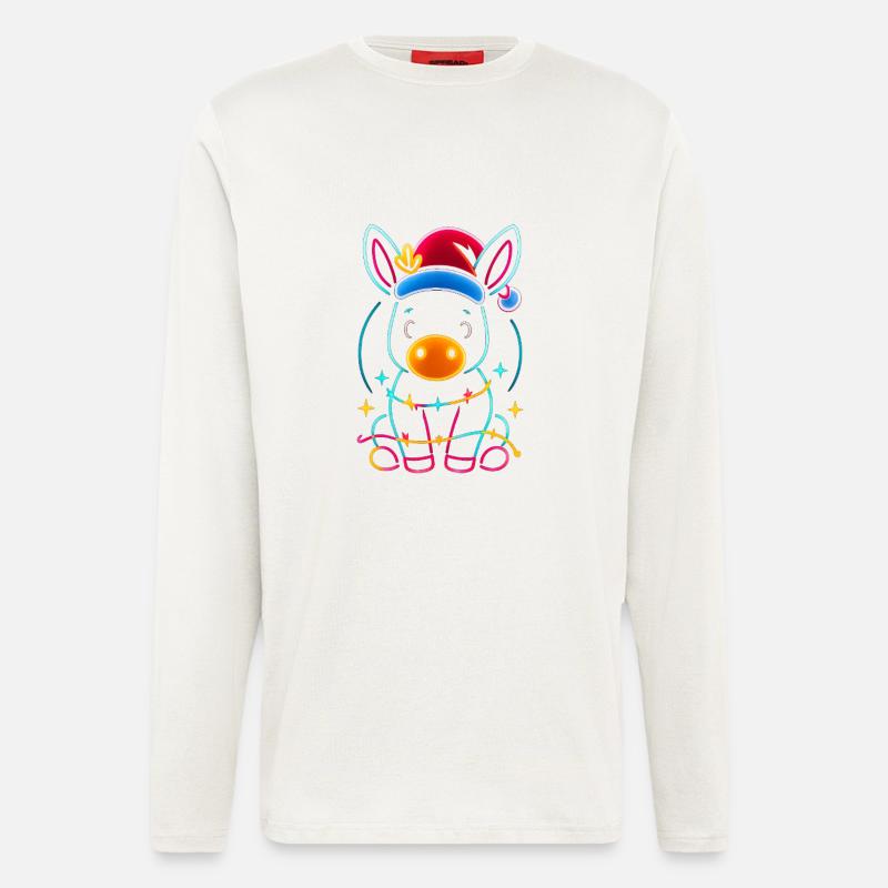 Donkey Elf Christmas Funny Gift - Longsleeve - made by SPREAD  - OFF WHITE
