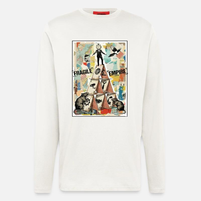 Fragile Empire Kartenhaus Systemkritik - Langarmshirt - made by SPREAD  - OFF WHITE