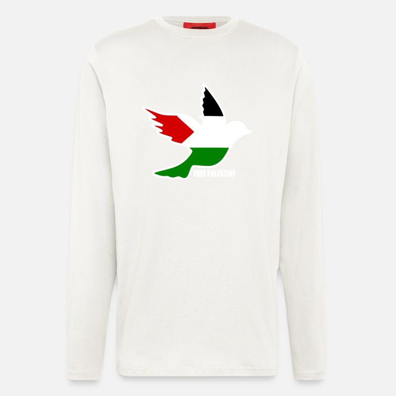 Free palestine - Langarmshirt - made by SPREAD  - OFF WHITE