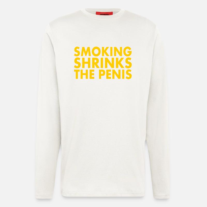 Smoking shrinks the penis - Langarmshirt - made by SPREAD - OFF WHITE