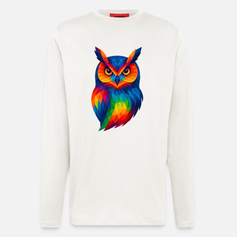 WPAP Stil Tiere - Eule - Langarmshirt - made by SPREAD - OFF WHITE